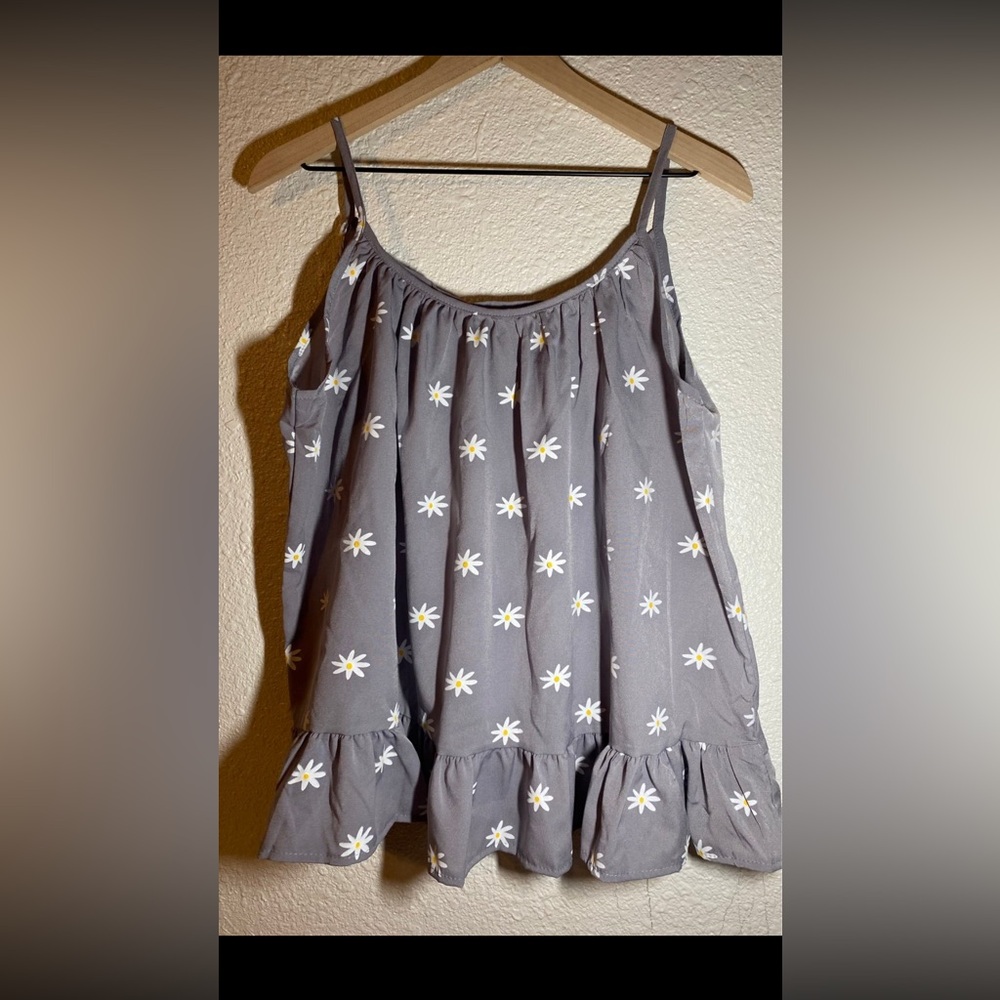 GREY daisy Tank Top Blouse